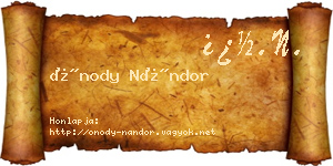 Ónody Nándor névjegykártya